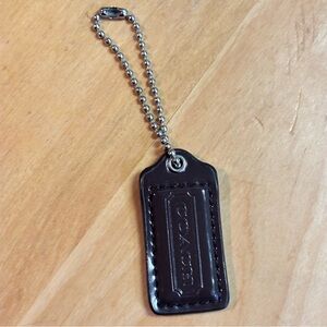 Coach Dark Brown Leather Keychain